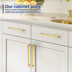 20 Pack Cabinet Handles,Gold Cabinet Pulls,10” Square Drawer-256mm Hole Center