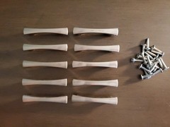 LOT 2.25 Inch Cabinet Drawer Handles. 2 1/4 Chrome Nickel Satin Finish Set Of 10