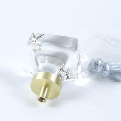 4 Pack Champagne Crystal Drawer Knobs Glass Kitchen Cabinet Knobs, 1-3/8 Inch Sq