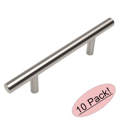*10 Pack* Slim Line 3/8″ Diameter Cosmas Satin Nickel Euro Bar Pull 404-2.5SN