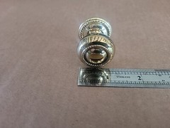 Solid Brass Designer 1 1/4″ Round Knob with Backplate Rope Design