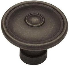 (5 Pack) (12-pack) 1-1/2 inch Rustique Ringed Knob Dark Oil Rubbed Bronze