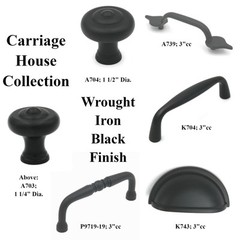 Black Wrought Iron Cabinet Handle 3″cc Pull Keeler Carriage House A739