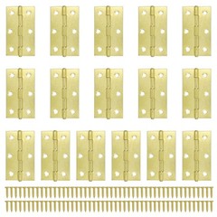 16 PCS Iron Folding Butt Hinge Door Cabinet Drawer Screws 2.4 Inch Yellow