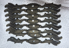 Lot 8 vintage Back Plate Pull Vintage French Provincial 7.5″ antique brass