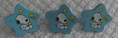 Set of 3 Baby Snoopy Star Wooden Drawer Pulls Dresser Drawer Cabinet Knobs Blue