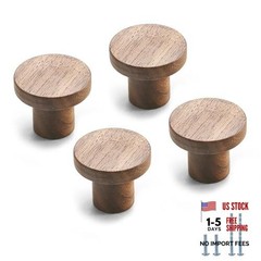 pcs Walnut Wood Round Chinese-Style Cabinet Door Handles Cabinet 4 Walnut wood