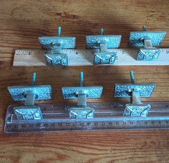 Ornate Square Silver Pulls/cabinet Knob with Rectangle Back Plates, Set Of Six