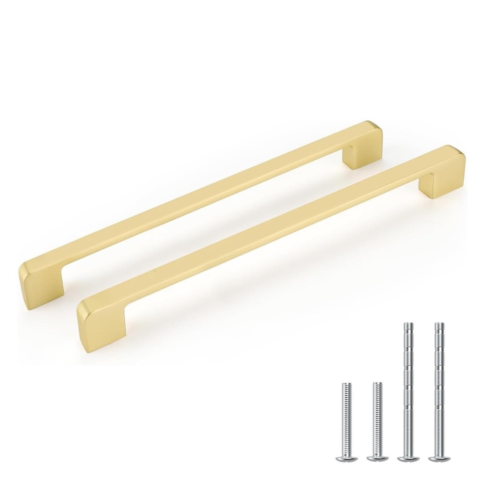 Lepatape 10 Pack 10 1/8″ Brushed Gold Brass Quality Cabinet Pulls Handles NIB
