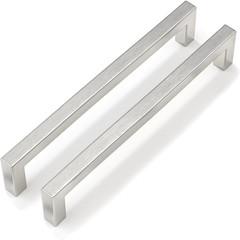 40 Pack 7-1/2 Inch Brushed Nickel Cabinet Pulls Square Drawer Handles Silver Kit