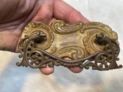 Antique Brass Drop Bail Handles Drawer Pulls Gold – Lot of 2