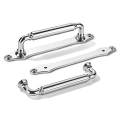 5 PCS Polished Chrome 3 Inch Hole Center Cabinet Drawer Pull With Backplate