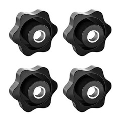 4 Pcs 1/4″-20 Inch Knob Black Nylon Screw-On Type Thru Threaded Knob Nuts 6-S…