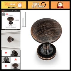 30 Pack Oil Rubbed Bronze Cabinet Knobs – Zinc Alloy, Rust Resistant, Easy Insta