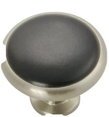 4) Hickory Hardware Tranquility 1-3/8″ Satin Nickel/Black Cabinet Knob