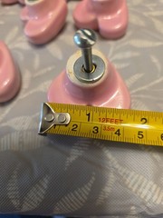 Ceramic Drawer/dresser Knobs Pink Heart Shape With Hardware Lot Of 15,pre-owned