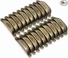 20 Pack Antique Bronze Cabinet Bin Cup Pulls Half Moon Drawer Pull Handles