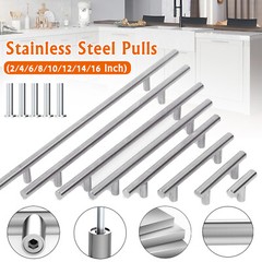 Lot of Kitchen Cabinet Pulls Brushed Nickel Cupboard Round T Bar Handle Drawer