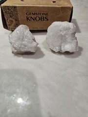 Crystal Living Gemstone Knobs – Set of 2- Decorative – Door Cabinet Drawer