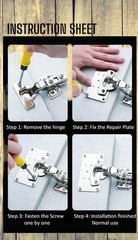 4 PCS 3.5×2 Inch Stainless Steel Cabinet Door Hinge Repair Plate Kit Screws