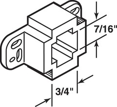 Prime-Line 221392 Plastic Back Plate Mount Horizontal or Vertical Drawer Track
