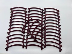 Red Metal 4 1/2” 3 7/8” Centers Dresser Cabinet Pull Handle Lot of 44 Salvage