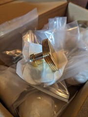10 Pack Gold Square Cabinet Knobs Polished Brass 1-3/16 Inch Length Zinc Alloy