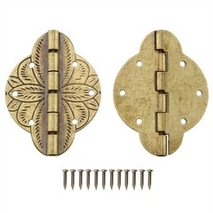 HJ Garden 2PCS Antique Brass Small Hinges Furniture Cabinet Drawer Door Jewel…
