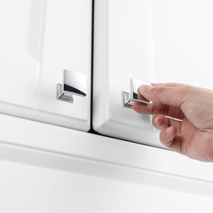 Curved Square Top Cabinet Knobs – Polished Chrome Pull Handles (25Mm /1 Inch), 1