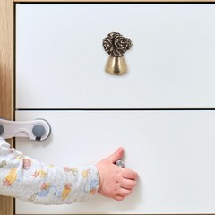 Handcrafted Light Brown Brass Rose Door Knobs for Furniture and Cupboards