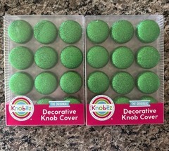 Knobez Green Decorative Holiday Cabinet Knob Covers – 2 sets of 12