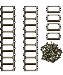 Murtenze 40 Pc Antique Label Holders, Antique Bronze Metal Name 📦