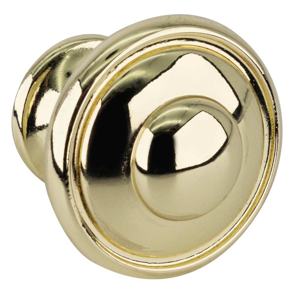Transitional Kitchen Cabinet Knob 1-3/16″ Diameter Polished Brass – pack of 5