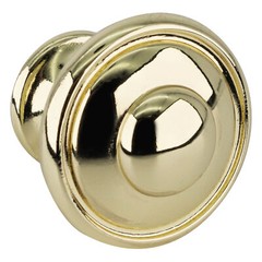 Transitional Kitchen Cabinet Knob 1-3/16″ Diameter Polished Brass – pack of 5