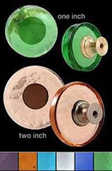 100% Recycled Glass Knobs – Lot of 28 in colorful 1″ and 2″ Round shapes