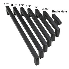 Black Kitchen Square Cabinet Handles Drawer Pull Knobs Stainless Steel 12mm 1/2″