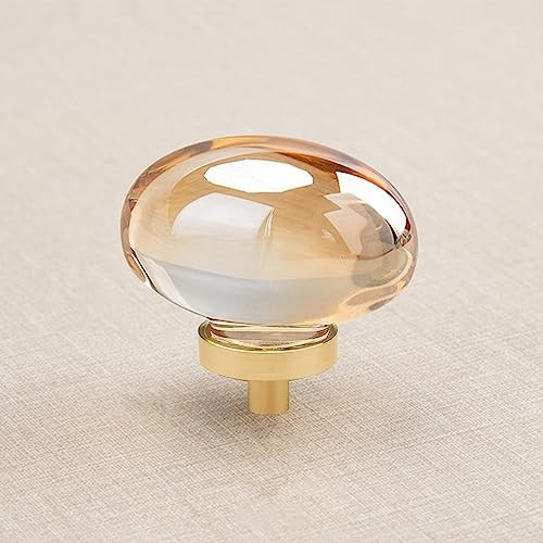 Champagne Crystal Cabinet Knobs, Gold 8 Pack Champagne Crystals+Gold Base