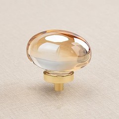 Champagne Crystal Cabinet Knobs, Gold 8 Pack Champagne Crystals+Gold Base