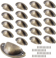 Bivethoi 20 Pack Cabinet Bin Cup Pulls Antique Bronze Half Moon Drawer Pulls, 2-