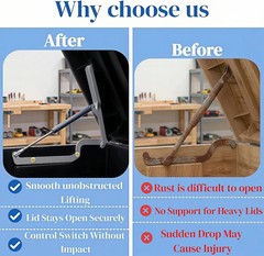 2 Sets Deck Box Hydraulic Hinge Compatible with Most Keter Deck Box Models, Outd