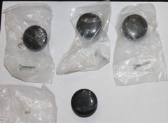 LOT OF 4 (1.5 Inch) BLACK MARBLE Round Knobs For Kitchen/Bathroom/Furniture NOS!