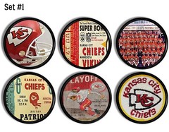 Kansas City Sports Cabinet Knobs – Vintage Royals & Chiefs Drawer Pulls Set of 6