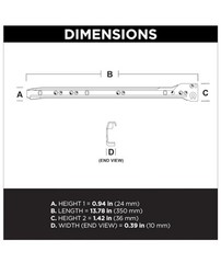 8pk – 14-Inch White Drawer Slides with Double Stoppers Alloy Steel Push-to-Close