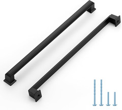 30 Pack Matte Black Cabinet Pulls, 10 Inch (256Mm) Hole Center Zinc Alloy Drawer