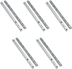 5 Pairs 10″ Heavy Duty 17Mm Drawer Runners Slide Slides Ball Bearing Grooved Ste