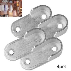 4 X Rail Hanger Standard Tube Support Wardrobe Rod Socket Fitting Round Bracket