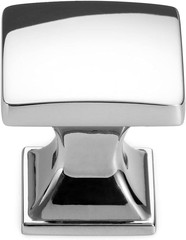 Curved Square Top Cabinet Knobs – Polished Chrome Pull Handles (25Mm /1 Inch), 1