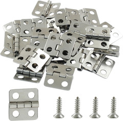 24 Pcs Mini Hinges 13 x 12mm with Screws, Jewelry Box Hinges Butt Folding Craft