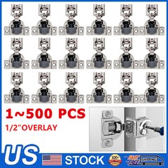 LOT of 1/2″ Overlay Self Close Face Frame 105° Compact Concealed Cabinet Hinge