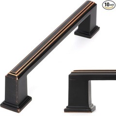 10pcs Stepped Bar Cabinet Pull – Oil Rubbed Bronze – 5 Inch Screw Spacing